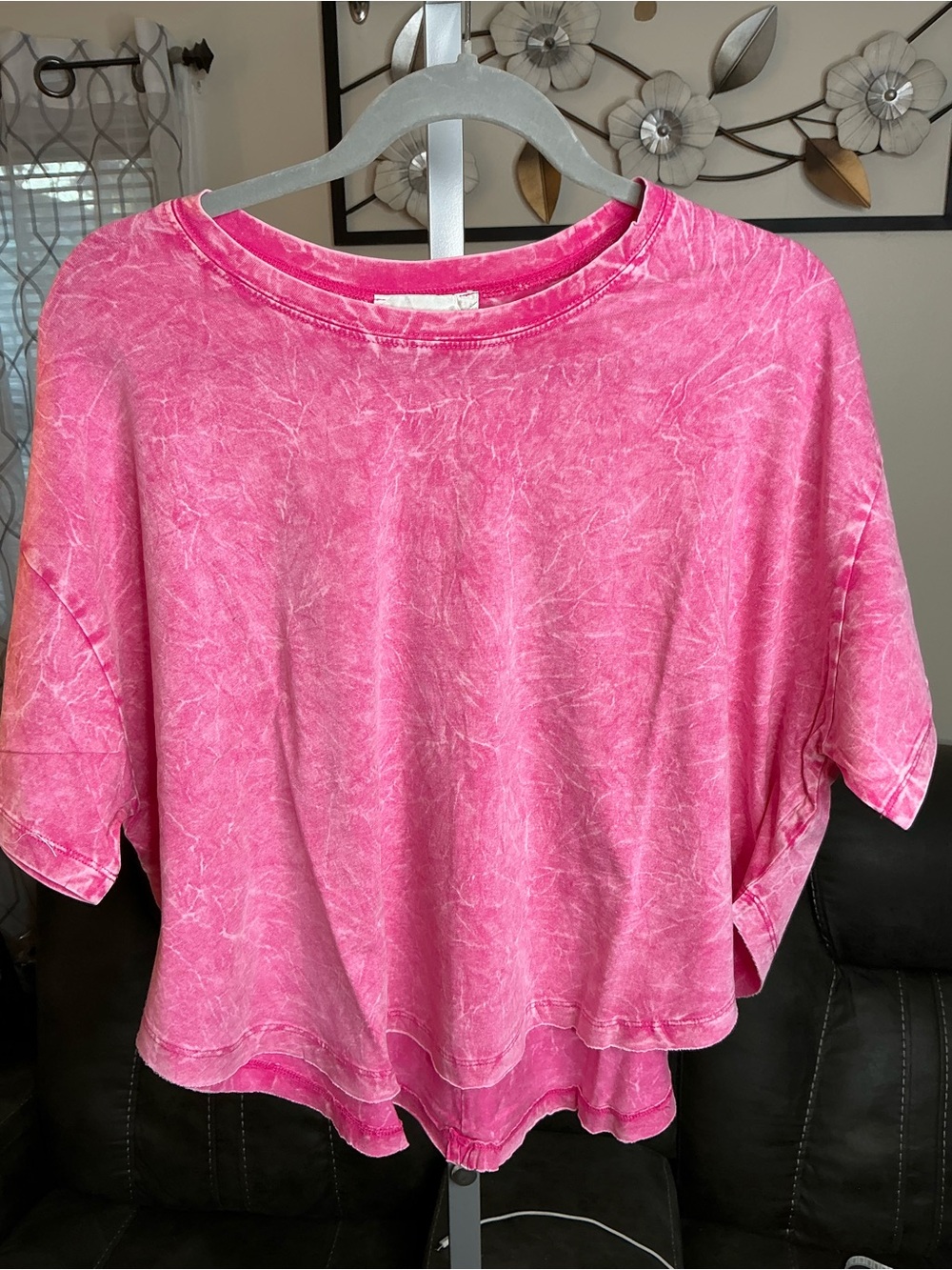 Zenana Outfitters Pink Washed Crop Tee